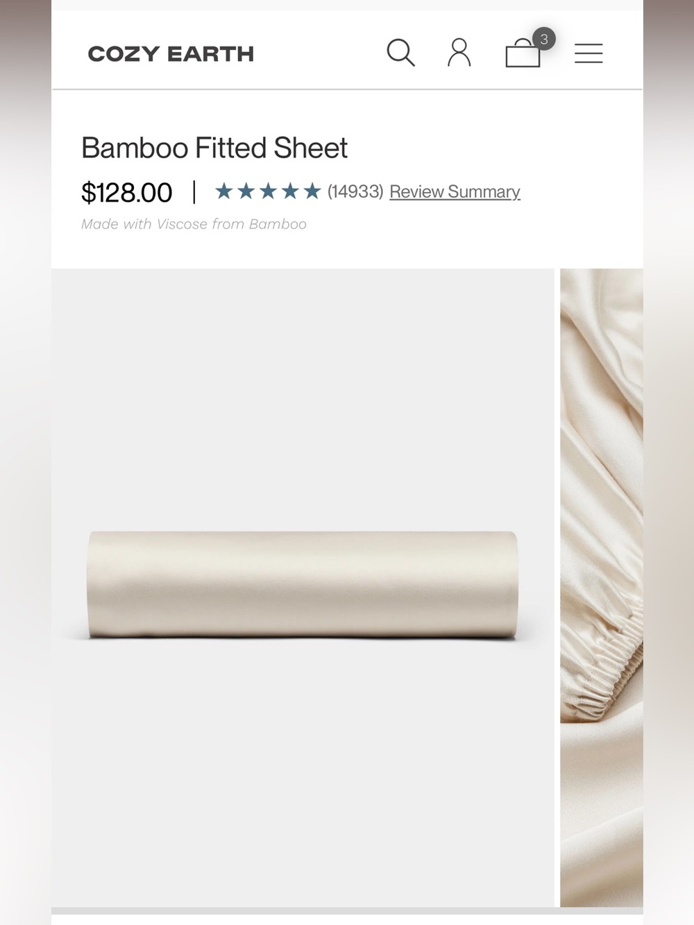 Cozy earth Bamboo Fitted Sheet - oat